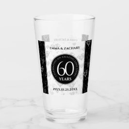Elegant 60. Diamond Wedding Jubiläum Glas