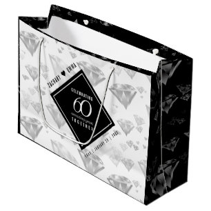 Elegant 60. Diamond Wedding Jubiläum Große Geschenktüte