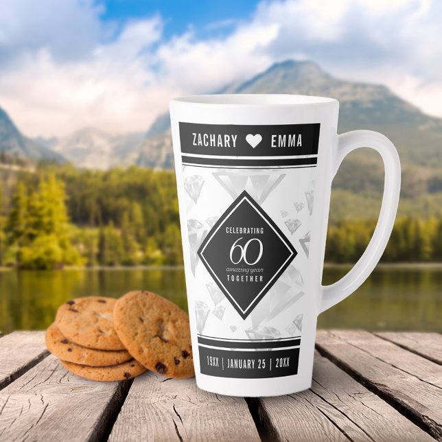 Elegant 60. Diamond Wedding Jubiläum Milchtasse (Von Creator hochgeladen)