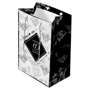 Elegant 60. Diamond Wedding Jubiläum Mittlere Geschenktüte