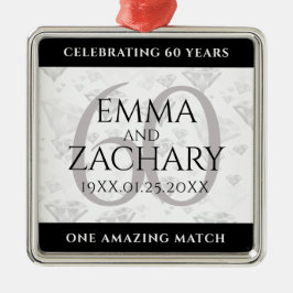 Elegant 60. Diamond Wedding Jubiläum Ornament Aus Metall