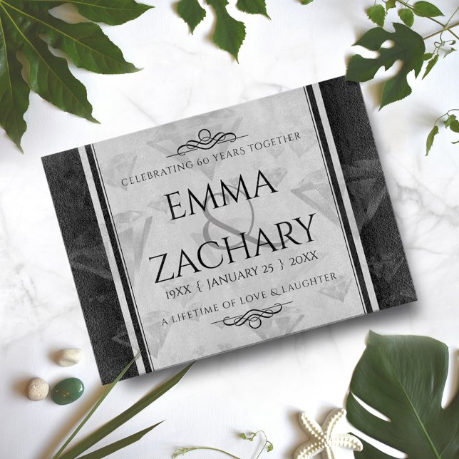 Elegant 60. Diamond Wedding Jubiläum Schneidebrett (Von Creator hochgeladen)