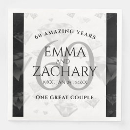 Elegant 60. Diamond Wedding Jubiläum Serviette