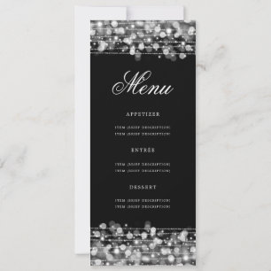 Elegant 60. Geburtstagsparty-Menü Silver Einladung