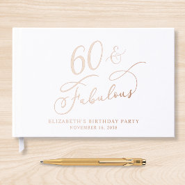 Elegant 60. Geburtstagsparty Rose Gold Gästebuch