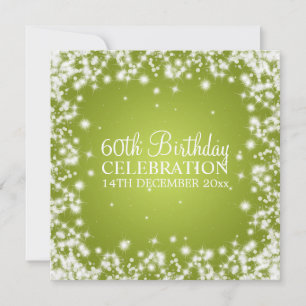 Elegant 60. Geburtstagsparty Winter Sparkle Limon Einladung