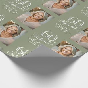 Elegant 60 und Fabelhaft 60. Geburtstagsfoto Geschenkpapier