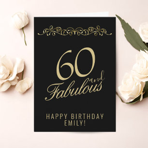 Elegant 60 und Fabelhaft Ornament 60. Geburtstag Karte
