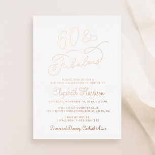 Elegant 60 und fabelhafte 60. Geburtstagsparty Folieneinladung