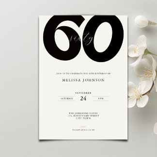 Elegant 60th Birthday Invitation - Minimal Style Einladung