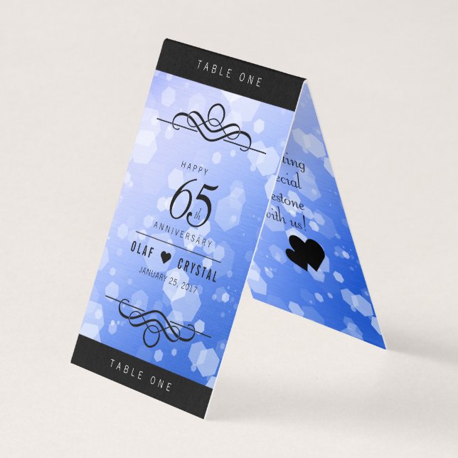 Elegant 65. Blue Sapphire Hochzeitstag (Vorderseite)