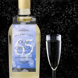 Elegant 65. Blue Sapphire Hochzeitstag Flaschenanhänger