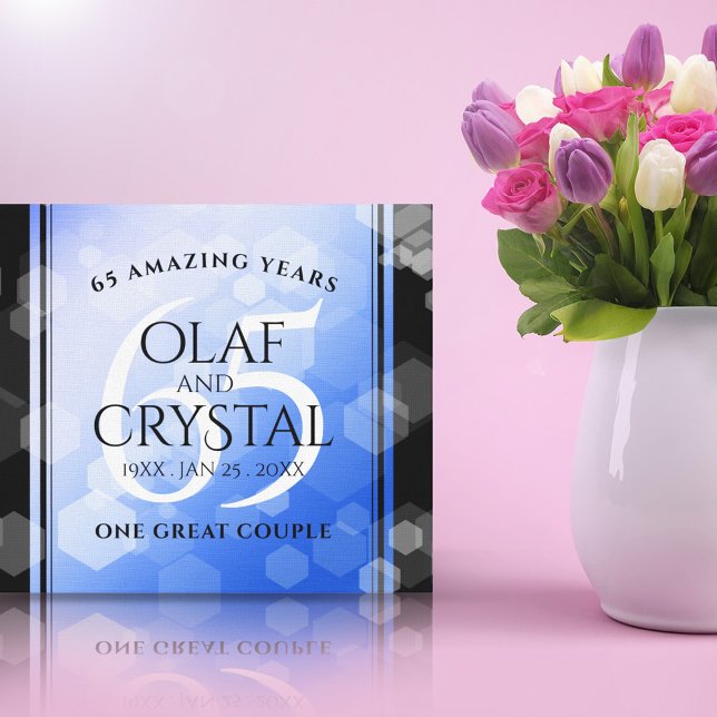 Elegant 65. Blue Sapphire Hochzeitstag Leinwanddruck (Von Creator hochgeladen)