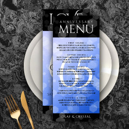 Elegant 65. Blue Sapphire Hochzeitstag Menükarte