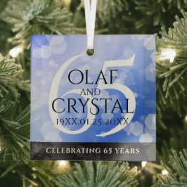 Elegant 65. Blue Sapphire Hochzeitstag Ornament Aus Glas