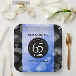 Elegant 65. Blue Sapphire Hochzeitstag Pappteller