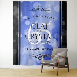 Elegant 65. Blue Sapphire Hochzeitstag Wandteppich