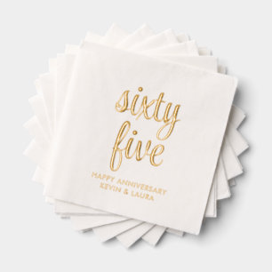 Elegant 65. Hochzeitstag Goldmedaille Napkins Servietten Mit Folie