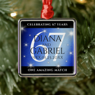 Elegant 67. Star Sapphire Hochzeit Jahrestag Ornament Aus Metall