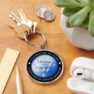Elegant 67. Star Sapphire Hochzeit Jahrestag Schlüsselanhänger