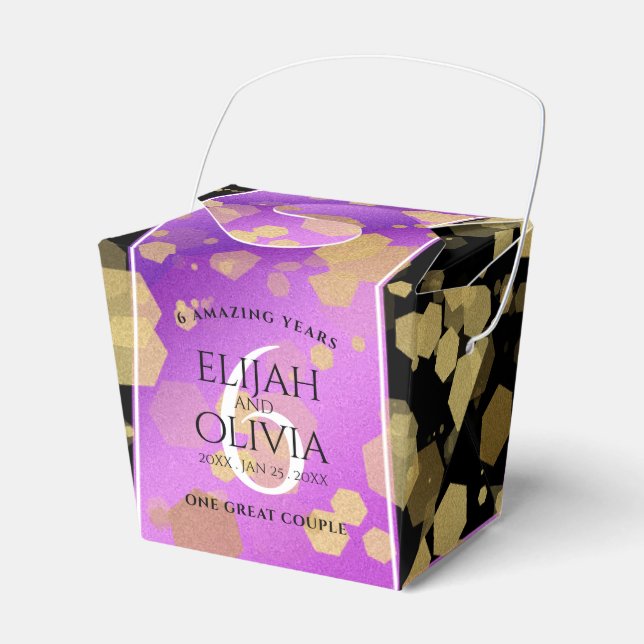 Elegant 6. Geburtstag von Amethyst Geschenkschachtel (Vorderseite)