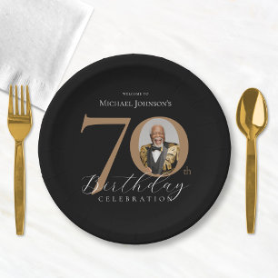 Elegant 70. Geburtstag Pappteller
