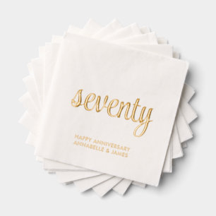 Elegant 70. Hochzeitstag Goldmedaille Napkins Servietten Mit Folie