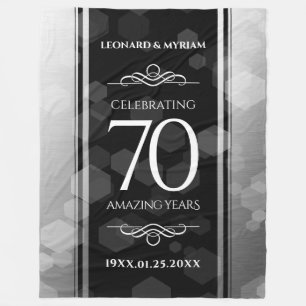 Elegant 70. Platinum Hochzeitstag Fleecedecke