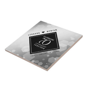 Elegant 70. Platinum Hochzeitstag Fliese