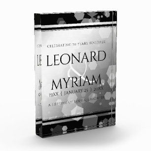 Elegant 70. Platinum Hochzeitstag Fotoblock