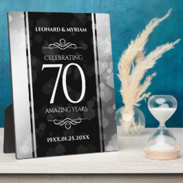 Elegant 70. Platinum Hochzeitstag Fotoplatte