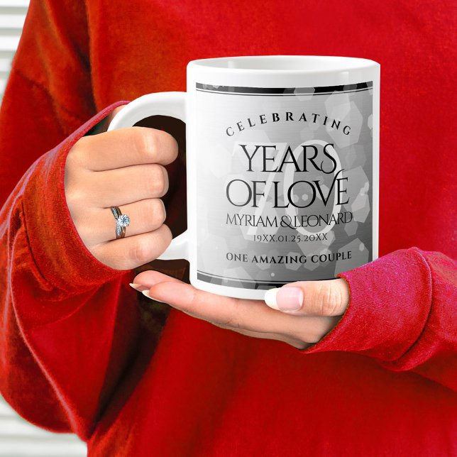 Elegant 70. Platinum Hochzeitstag Jumbo-Tasse (70th Wedding Anniversary Jumbo Coffee Mug Cover Photo.)