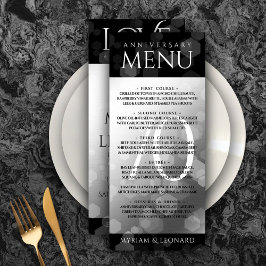 Elegant 70. Platinum Hochzeitstag Menükarte