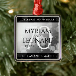 Elegant 70. Platinum Hochzeitstag Ornament Aus Metall