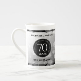 Elegant 70. Platinum Hochzeitstag Prozellantasse