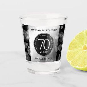 Elegant 70. Platinum Hochzeitstag Schnapsglas