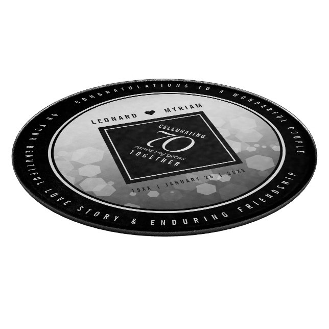 Elegant 70. Platinum Hochzeitstag Schneidebrett (Ecke)