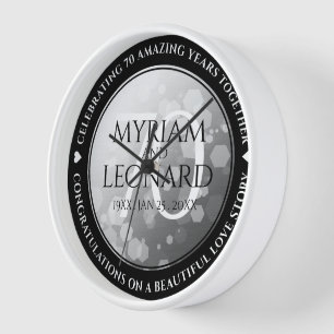 Elegant 70. Platinum Hochzeitstag Uhr