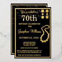 Elegant 70 Siebzig Geburtstag Black REAL Gold