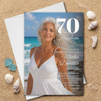 Elegant 70 und Fabelhaft Foto-Geburtstag für Sie Einladung