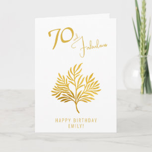 Elegant 70 und Fabelhaft Goldene Zweige 70. Geburt Karte