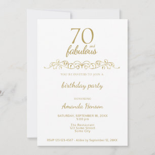 Elegant 70 und Fabelhaft Ornament 70. Geburtstag Einladung