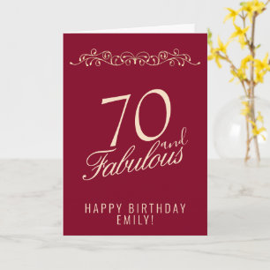 Elegant 70 und Fabelhaft Ornament 70. Geburtstag Karte