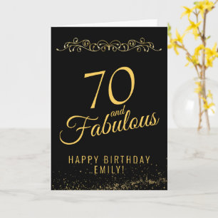 Elegant 70 und Fabelhaft Ornament 70. Geburtstag Karte