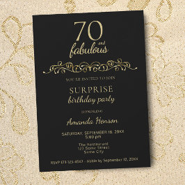 Elegant 70 und fabelhaftes Ornament 70. Geburtstag Einladung