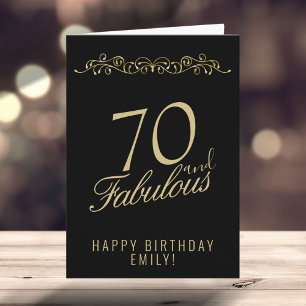 Elegant 70 und fabelhaftes Ornament 70. Geburtstag Karte