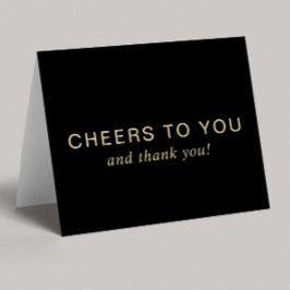 Elegant 70th Birthday Black Gold Dankeskarte