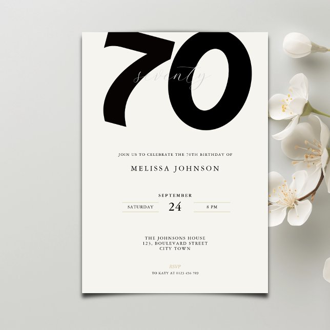 Elegant 70th Birthday Invitation - Minimal Style Einladung (Von Creator hochgeladen)