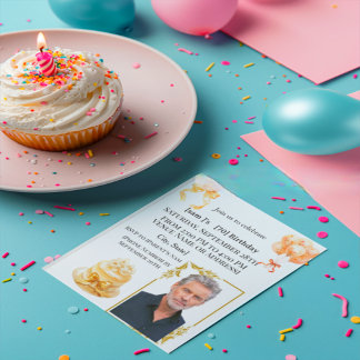 Elegant 70th Birthday Photo Party Invitation for H Einladung