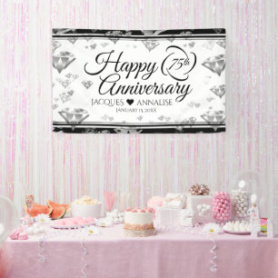 Elegant 75. Diamond Wedding Jubiläum Banner